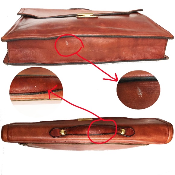 Michael Scott Briefcase English Bridle Leather Business Bag Portfolio Vintage - Picture 5 of 8